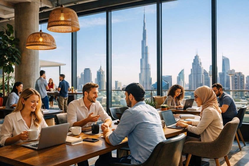 Dubai coworking életérzés belül