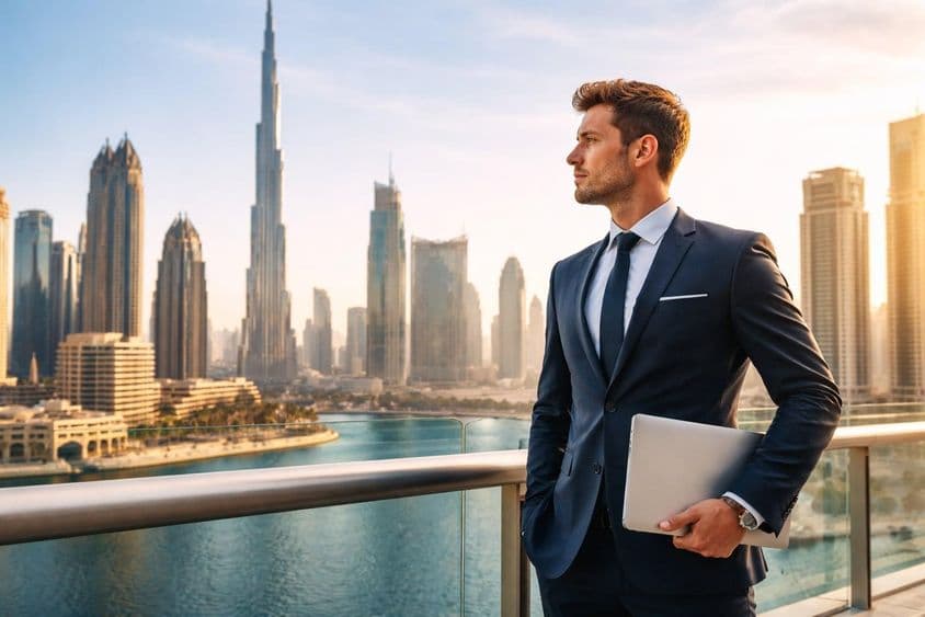 Karrierépítés Dubaj skyline előtt