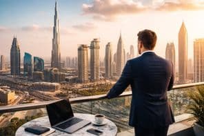 Dubai üzleti kilátások teraszról